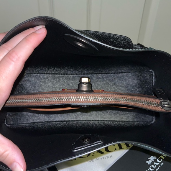 Coach Teal and Black Shoulder Bag - Picture 5 of 11